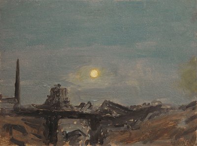Luna llena sobre las ruinas de Luxor, junto al Nilo de Lockwood de Forest