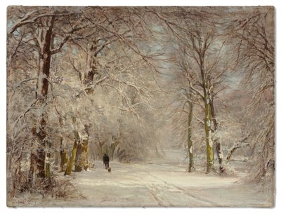 Un camino nevado en invierno (óleo sobre lienzo) de Lodewijk Frederik Hendrik (1850 1936) Apol