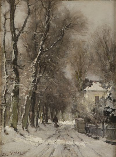 Un camino nevado en invierno (óleo sobre tabla) de Lodewijk Frederik Hendrik (1850 1936) Apol