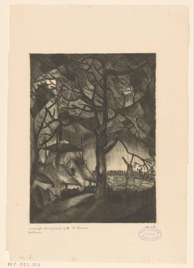 Granja Les Fermes (título original del objeto) de Lodewijk Schelfhout (signed by artist)