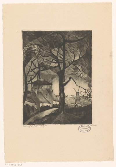 Granja Les Fermes (título original del objeto) de Lodewijk Schelfhout (signed by artist)