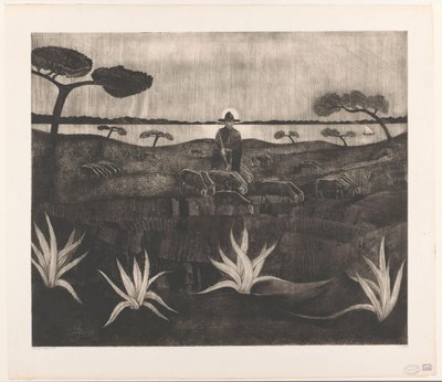 Pastor con un rebaño de ovejas en un paisaje de colinas
Le Troupeau (título original) de Lodewijk Schelfhout (signed by artist)