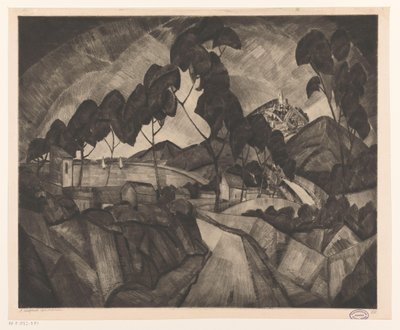 Paisaje montañoso en Provenza La Provence (título original del objeto) de Lodewijk Schelfhout (signed by artist)