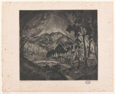 Paisaje montañoso con industria. Evolución (título original del objeto) de Lodewijk Schelfhout (signed by artist)