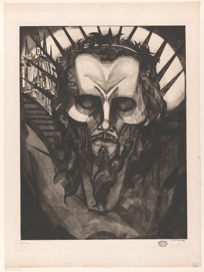 cabeza de cristo Tête de Christ I (título original) de Lodewijk Schelfhout (signed by artist)