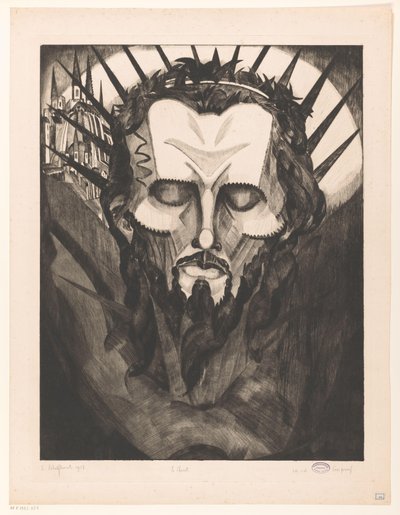cabeza de cristo Tête de Christ I (título original del objeto) de Lodewijk Schelfhout (signed by artist)