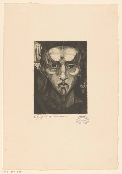cabeza de mujer Tête de femme III (título original del objeto) de Lodewijk Schelfhout (signed by artist)