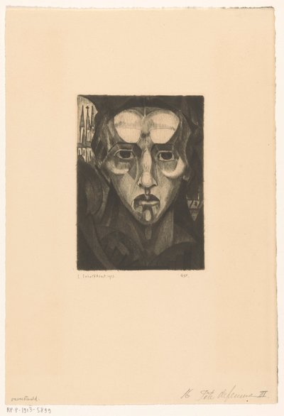 cabeza de mujer Tête de femme III (título original del objeto) de Lodewijk Schelfhout (signed by artist)
