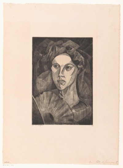 cabeza de mujer Tête de femme I (título original) de Lodewijk Schelfhout (signed by artist)