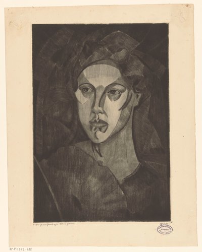 cabeza de mujer Tête de femme I (título original del objeto) de Lodewijk Schelfhout (signed by artist)