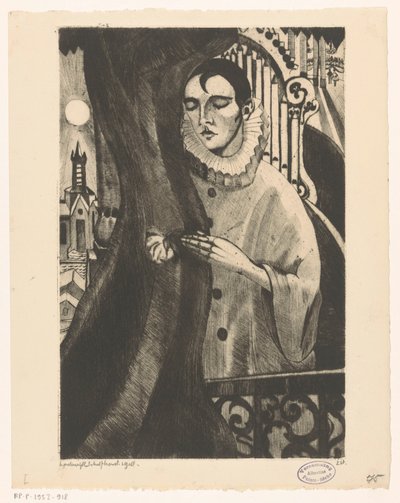 Pierrot II (título original) de Lodewijk Schelfhout (signed by artist)