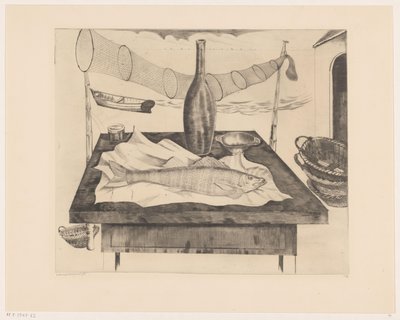 Stilleven met vis, fles en visnet
Después de la pesca (título original) de Lodewijk Schelfhout (signed by artist)