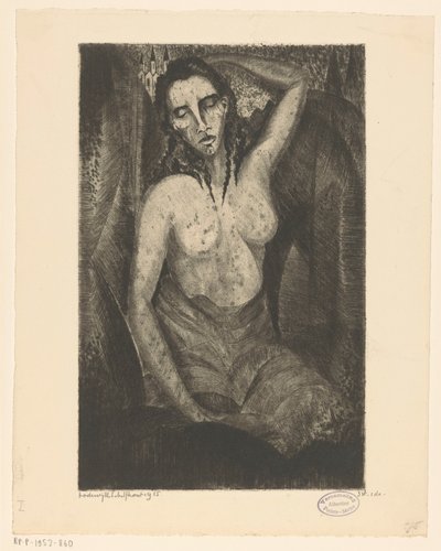 mujer sentada Femme assise (título original) de Lodewijk Schelfhout (signed by artist)