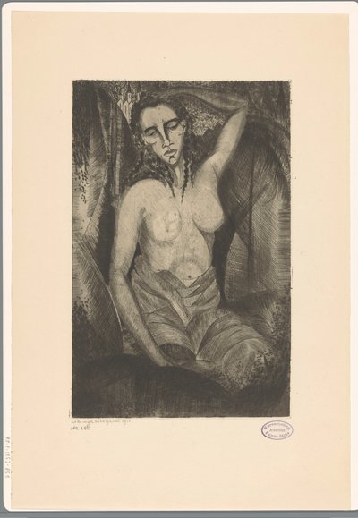 mujer sentada Femme assise (título original) de Lodewijk Schelfhout (signed by artist)