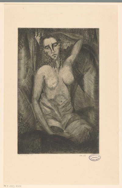 mujer sentada Femme assise (título original) de Lodewijk Schelfhout (signed by artist)