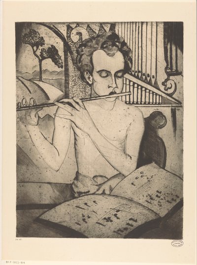 Niño semidesnudo tocando la flauta
Le Flûteur (título original) de Lodewijk Schelfhout
