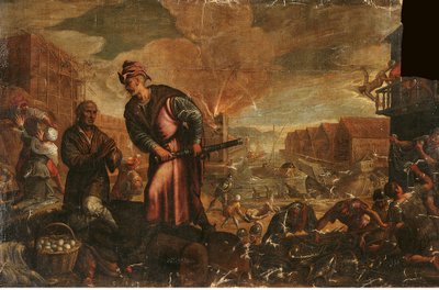Levantinos saqueando un puerto mediterráneo de Lodewijk Toeput