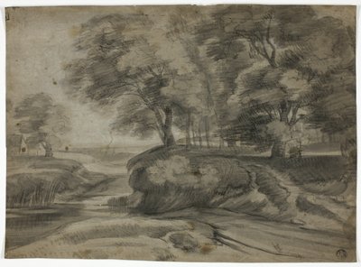 Paisaje fluvial con orillas arboladas de Lodewijk de Vadder