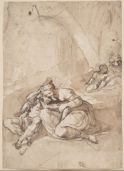 Armida encantando a Rinaldo en el jardín mágico (Escena de Jerusalén Liberada de Torquato Tasso) de Lodovico Carracci