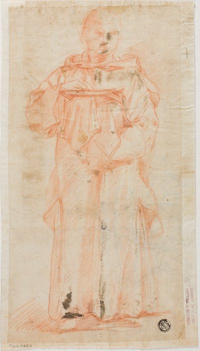 Monje de Pie Sosteniendo Hostia y Palen de Lodovico Carracci