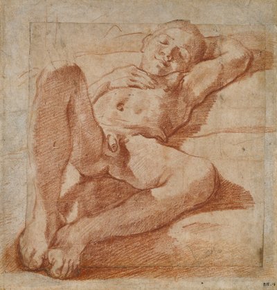 Estudio de un niño desnudo, 1575-1619 de Lodovico Carracci