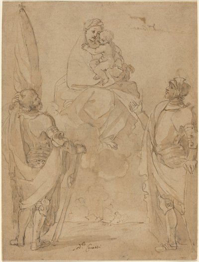 La Virgen y el Niño Apareciendo a los Santos Jorge y Guillermo de Lodovico Carracci