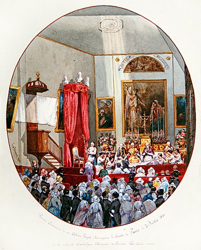 Primera comunión del Conde de París en la Capilla Real Francesa de San Luis, Londres de Lombardo Enrique Simonet