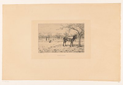 paisaje con burro Maitre Alibaron (título sobre objeto) de Léon Barillot
