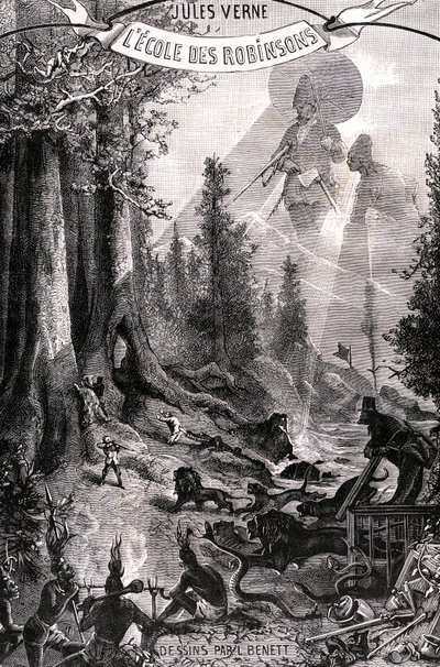 Frontispicio de la novela de Julio Verne "L