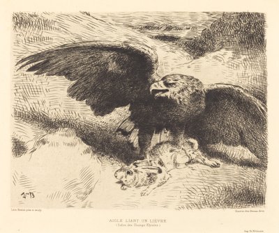 Águila cazando una liebre de Léon Bonnat