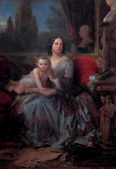Maria Brignole-Sale De Ferrari con su hijo Filippo, por Leon Cogniet de Léon Cogniet