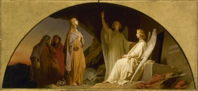 Boceto para la Eglise de la Madeleine: Sainte Madeleine au sépulcre, en 1842 (óleo sobre lienzo) de Léon Cogniet