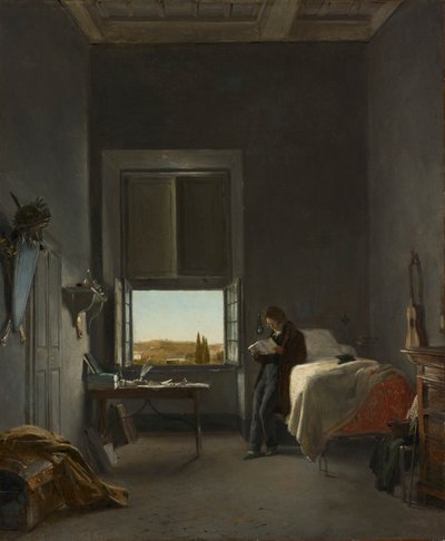The Artist in His Room at the Villa Medici, Rome de Léon Cogniet