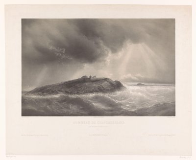 Graf van Francois-René de Chateaubriand Tumba de Chateaubriand (Ilot du Grand Bey, Rade de St. Malo) (título sobre el objeto) de Léon Jean Baptiste Sabatier