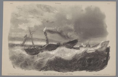 Barco de vapor en la tormenta Representaciones de la vida rural (título de la serie) La Campaña. Etudes varieés aux deux Crayons (título de la serie sobre el objeto) de Léon Jean Baptiste Sabatier