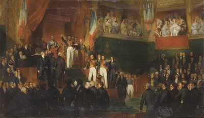 Luis Felipe I jurando como rey ante la Cámara de Diputados, 9 de agosto de 1830 de Léon Jean Basile Perrault