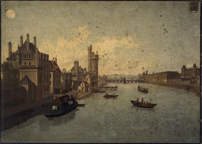 Hôtel de Conti, Tour de Nesle, Louvre, visto desde Pont-Neuf, actuales distritos 1 y 6, hacia 1885 -1895 (pintura) de Léon Rolla