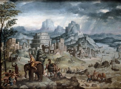 Batalla del lago Trasimeno (óleo sobre lienzo) de Léonard Thiry