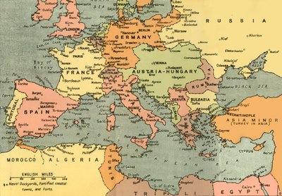 Europa Central y el Mediterráneo, 1919 de London Geographical Institute