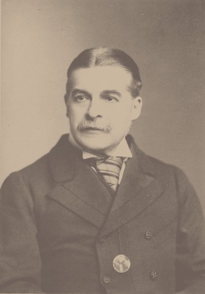 Retrato del compositor Sir Arthur Sullivan de London . Photo studio Elliott and