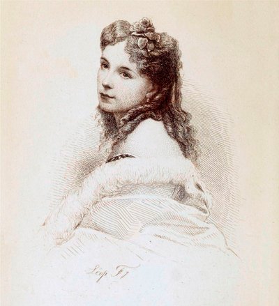 Grabado de Cora Pearl por Léopold Flameng. de Leopold Flameng