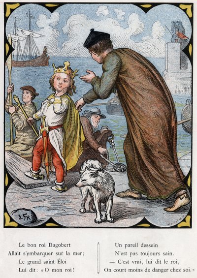 Ilustración de Lorenz Frolich (1820-1908) para la canción popular “El Buen Rey Dagoberto”. Edición J. Hetzel. Alrededor de 1880. de Lorens Frolich