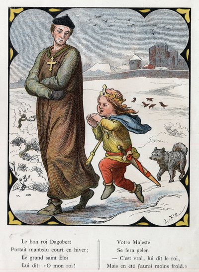 Ilustración de Lorenz Frolich (1820-1908) para la canción popular “El Buen Rey Dagoberto”. Edición J. Hetzel. Alrededor de 1880. de Lorens Frolich