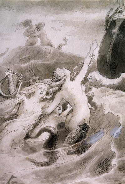 La Sirenita, ilustración de Lorenz Frolich (1820-1908) para el cuento de Hans Christian Andersen (1805-1875) de Lorens Frolich