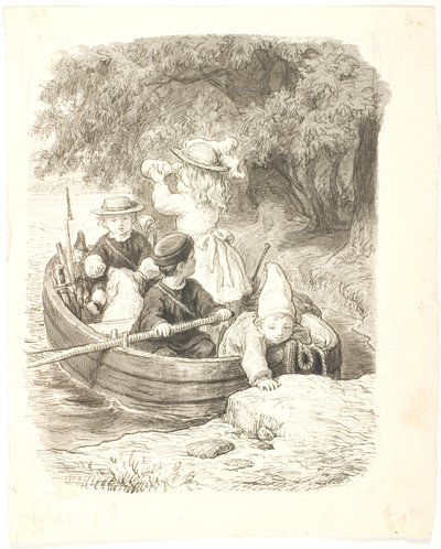 Los cuatro niños en un bote de Lorenz Frølich