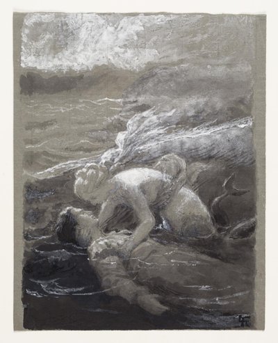 La sirenita salva al príncipe ahogado de Lorenz Frølich