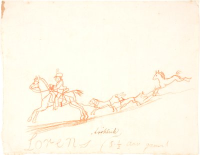 Un jinete, caballo y perros de Lorenz Frølich