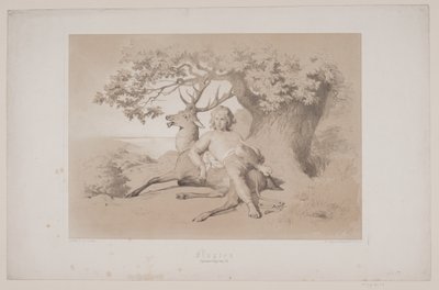 La huida, pág. 23, ilustración para "Hjortens Flugt" de Christian Winther de Lorenz Frølich