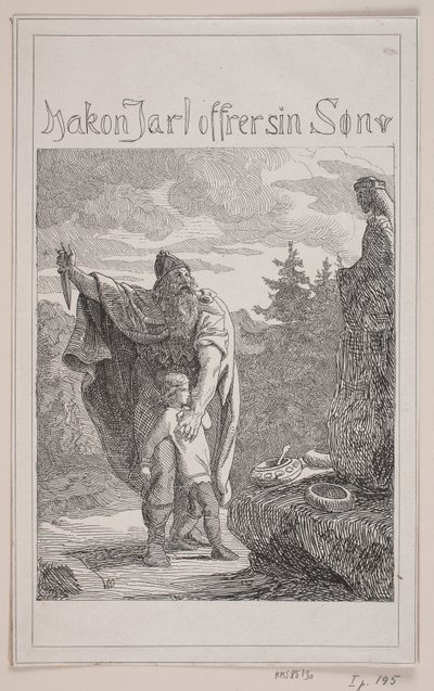 Hakon Jarl sacrifica a su hijo de Lorenz Frølich