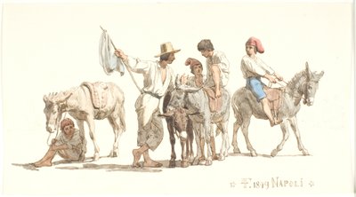 Italianos montando burros de Lorenz Frølich